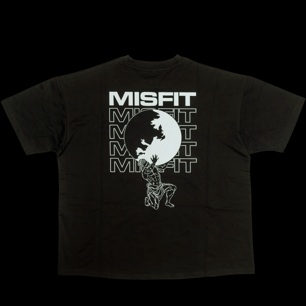 ATLAS - Oversized Jersey Lined White on Black